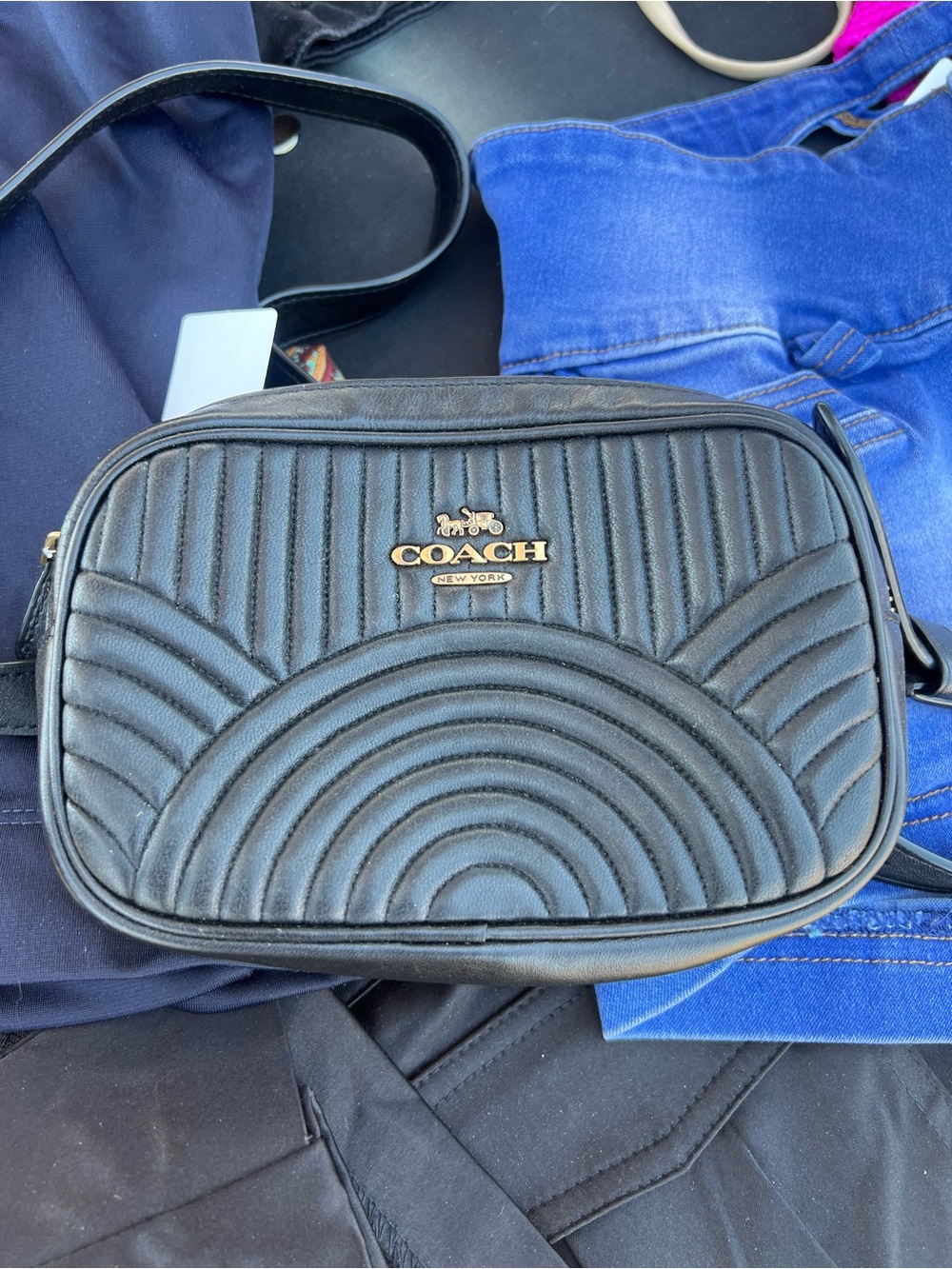 Coach Brown Leather Interior Pouch with Gold Hardware